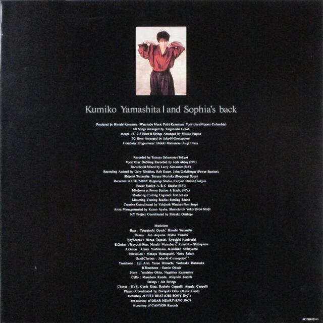 1985年 Sophia's back CDアルバム 山下久美子 ステッカー 1985年 Sophia's back CDアルバム 山下久美子 ステッカー 1985年