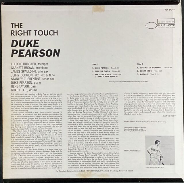 Duke Pearson デューク・ピアソン / The Right Touch 中古レコード通販