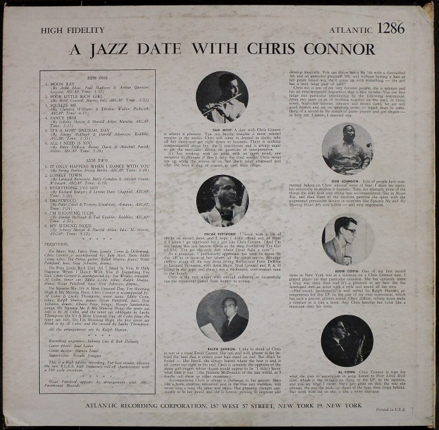 女性ジャズヴォーカル】Chris Connor クリス・コナー / A Jazz