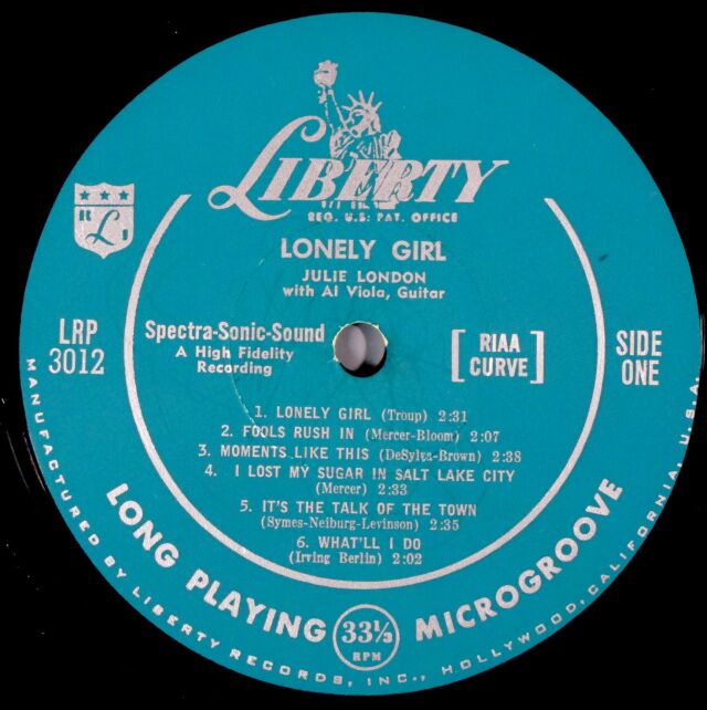 Julie London ジュリー・ロンドン / Lonely Girl ロンリー