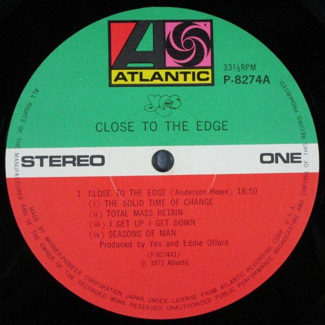 Prog Rock】Yes イエス / Close To The Edge 危機 中古レコード