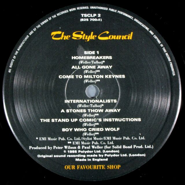 Style Council スタイル・カウンシル / Our Favourite Shop 中古