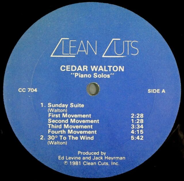 期間限定価格商品 JAZZ PIANO】Cedar Walton シダー・ウォルトン / Piano Solos 洋楽