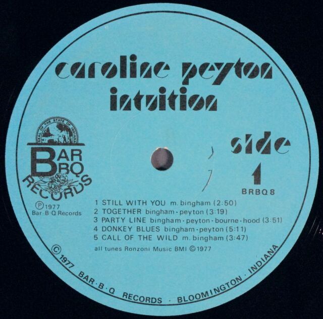 Caroline Peyton Intuition レコード Caroline Peyton キャロライン・ペイトン / Intuition 中古