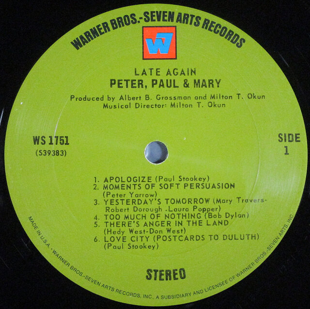 US ROCK】Peter, Paul & Mary（PP&M） ピーター・ポール＆マリー