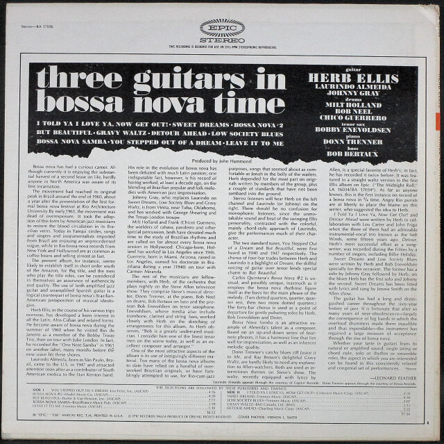 JAZZ】Herb Ellis, Laurindo Almeida, Johnny Gray ハーブ