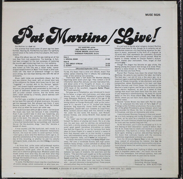 最終価格! Pat Martino モーダルジャズ傑作レアUSプロモ盤 - メルカリ