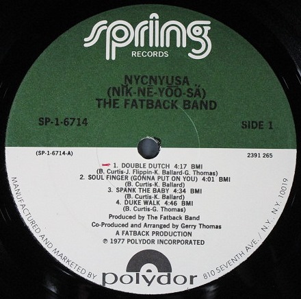 SOUL】Fatback Band ファットバック・バンド / NYCNYUSA 中古レコード