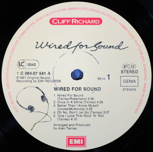 UK ROCK】Cliff Richard クリフ・リチャード / Wired For Sound