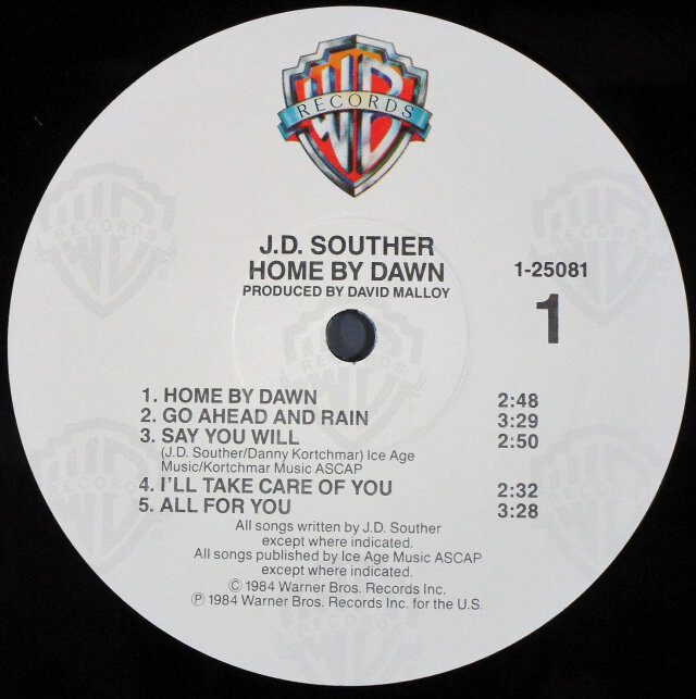 US ROCK】J.D. Souther J.D.サウザー / Home By Dawn 中古レコードの