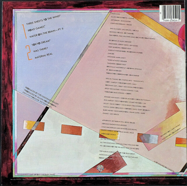 Allan Holdsworth Road Games レコード ALLAN HOLDSWORTH Road Games Jeff Berlin Chad Wackerman Jack