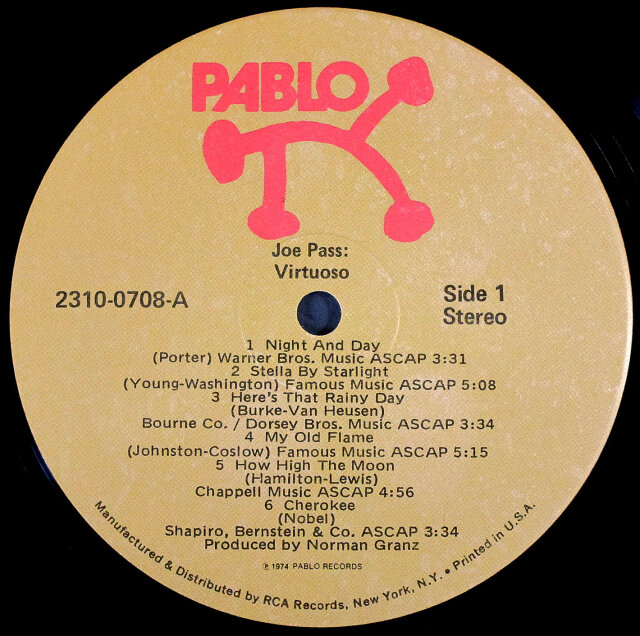 JOE PASS　VIRTUOSO　12㌅レコード Joe Pass – Virtuoso – CD (Album, Reissue, Stereo), [r1511383