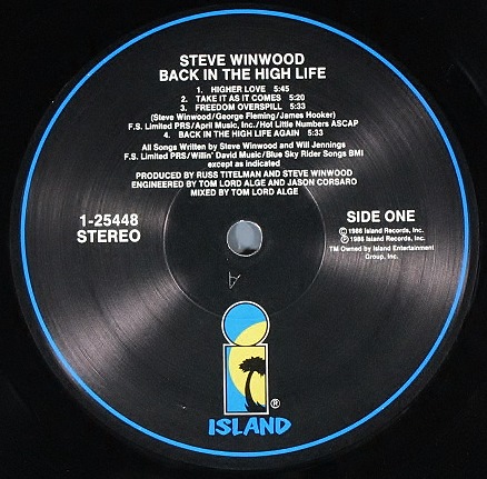 ROCK】Steve Winwood スティーブ・ウインウッド / Back In The High