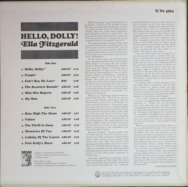 CD Ella Fitzgerald Hello, Dolly! UCCU9053PROMO UNIVERSAL 紙ジャケ プロモ /00110 ハロー・ドーリー![CD] - エラ・フィッツジェラルド - UNIVERSAL
