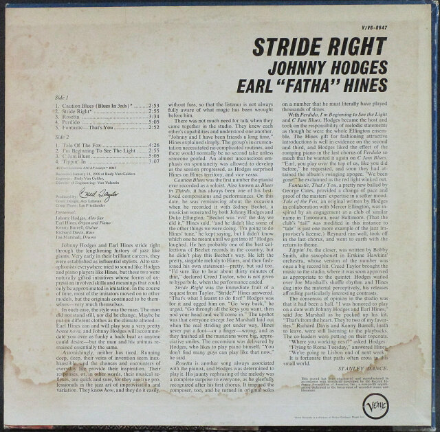 Johnny Hodges & Earl Hines ジョニー・ホッジス & アール