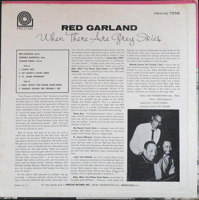 Red Garland レッド・ガーランド / When There Are Grey Skies