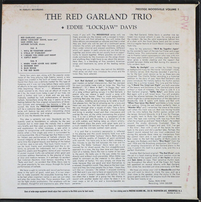 ジャズ CD Red Garland Trio Moodsville Volume 6 UCCO90290 Prestige /00110 OC03OTg1LmpwZWc.jpeg