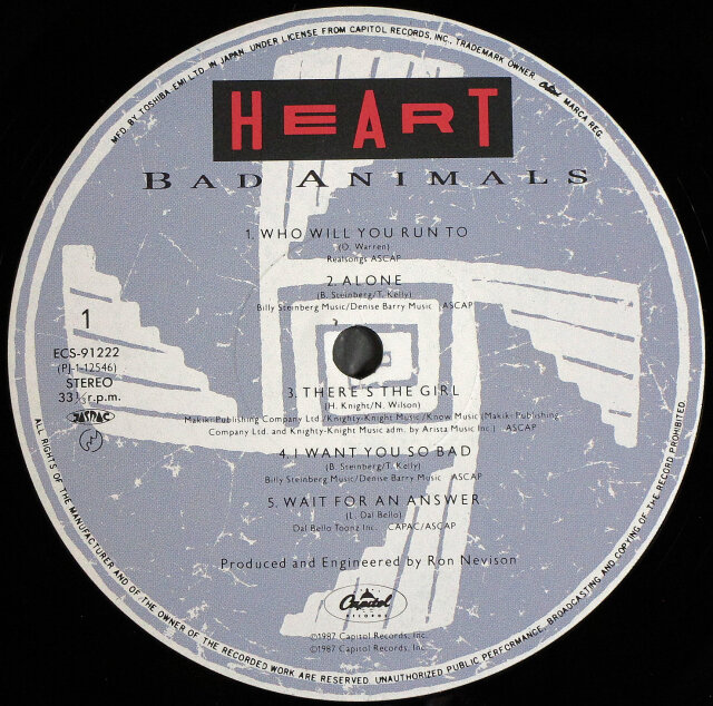 ハート／バッド・アニマルズ Heart = ハート – Bad Animals = バッド・アニマルズ – CD