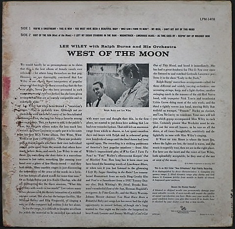 Jazz Vocal】Lee Wiley リー・ワイリー / West Of The Moon 中古