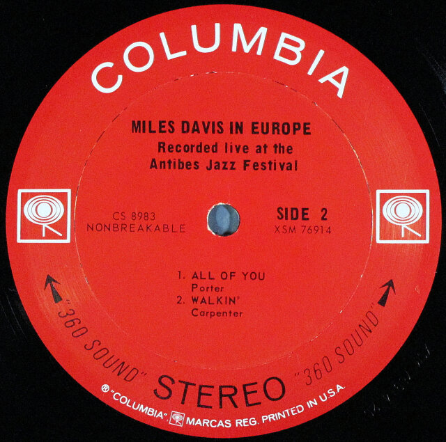 マイルス・デイビス / Miles Davis In Europe イン・ヨーロッパ