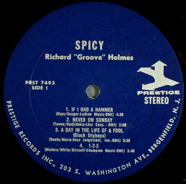 JAZZ】Richard Groove Holmes リチャード・グルーヴ・ホルムズ / Spicy