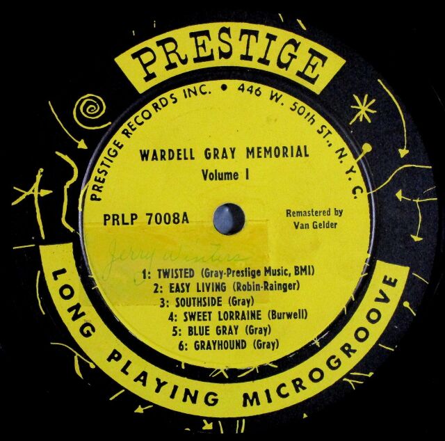 JAZZ】Wardell Gray ワーデル・グレイ / Memorial Volume 1 わーでる