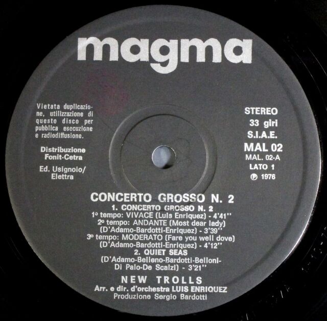 イタリアン・プログレ】New Trolls ニュー・トロルス / コンチェルト