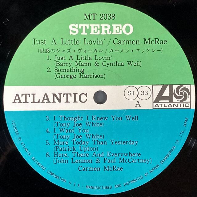 Carmen McRae カーメン・マクレエ / Just A Little Lovin