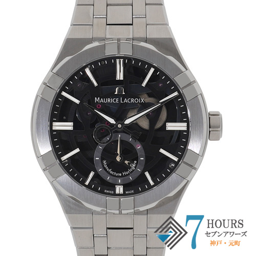 【137707】 MAURICE LACROIX モーリスラクロア AI6088-SS002-030-1 アイコンオートマティック ブラックダイヤル SS 自動巻き 保証書 純正ボックス