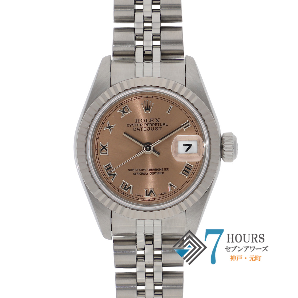 【142695】 ROLEX ロレックス 69174 デイトジャスト 26 ピンクローマンダイヤル U番 WG/SS 自動巻き 純正ボックス