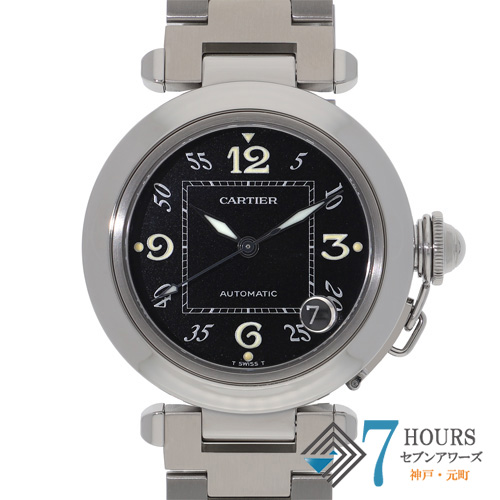 【143565】 CARTIER カルティエ 2324 パシャ ブラックダイヤル SS 自動巻き 保証書 純正ボックス