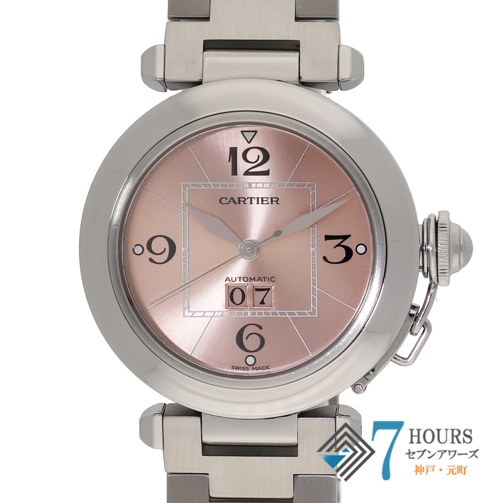 【148266】 CARTIER カルティエ W31058M7 パシャC ビッグデイト ピンクダイヤル SS 自動巻き ギャランティーカード 当店オリジナルボックス