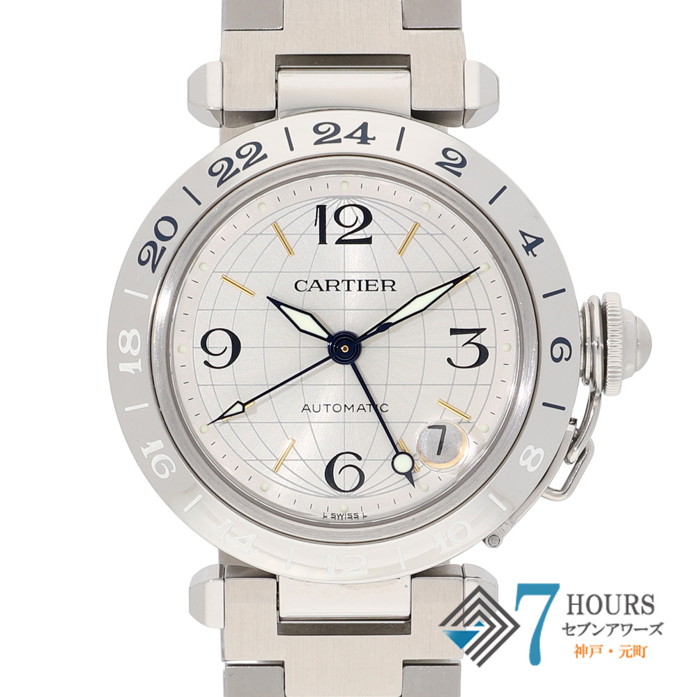 【148746】 CARTIER カルティエ W31029M7 パシャC GMT シルバーダイヤル SS 自動巻き 当店オリジナルボックス