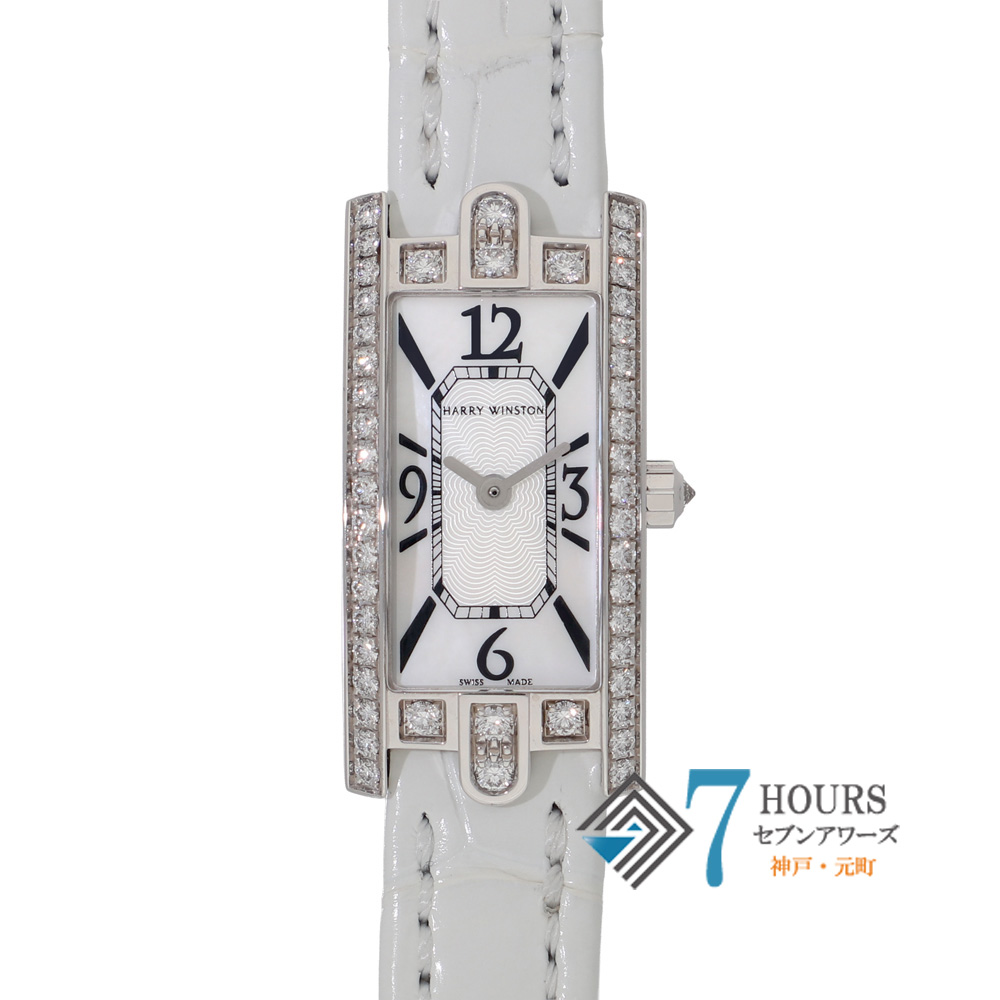 【149973】 HARRY WINSTON ハリーウィンストン AVCQHM16 アベニューC ホワイトシェルダイヤル WG/レザー クオーツ 純正ボックス