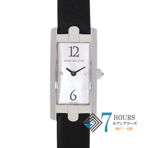 【121405】 HARRY WINSTON ハリーウィンストン 332LQWLMD アヴェニューCミニ ホワイトシェルダイヤル WG/レザー（社外） クオーツ 保証書 純正ボックス