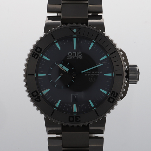 ORIS オリス 743 7664 7253M アクイス スモールセコンド デイト グレー 