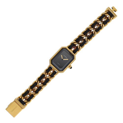 CHANEL シャネル プルミエールS ブラックダイヤル GP/レザー GP/レザー