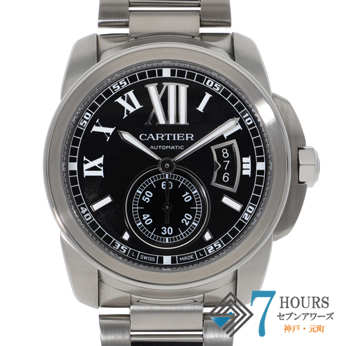 【126908】 CARTIER カルティエ W7100016 カリブル ドゥ ブラックダイヤル SS 自動巻き ギャランティーカード 純正ボックス