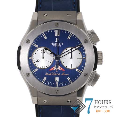 【127009】 HUBLOT ウブロ 521.NX.5117.LR.YCM11 クラシック・フュージョン クロノグラフYCM ブルーダイヤル TI/ラバー/レザー（クロコ） 自動巻き ギャランティーカード 純正ボックス