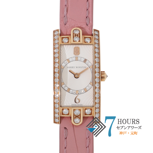 【127490】 HARRY WINSTON ハリーウィンストン AVCQHM16RR037 アヴェニューCミニ シルバー/ダイヤモンドダイヤル PG/レザー（クロコ） クオーツ ギャランティーカード 当店オリジナルボックス