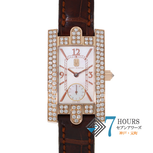 【127517】 HARRY WINSTON ハリーウィンストン 310LQR アヴェニュー  ホワイトシェルダイヤル PG/レザー（クロコ） クオーツ 当店オリジナルボックス