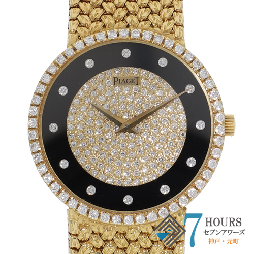 【128088】 PIAGET ピアジェ 9066D2 トラディション 12Pダイヤ パヴェダイヤ/オニキスダイヤル YG 手巻き 当店オリジナルボックス