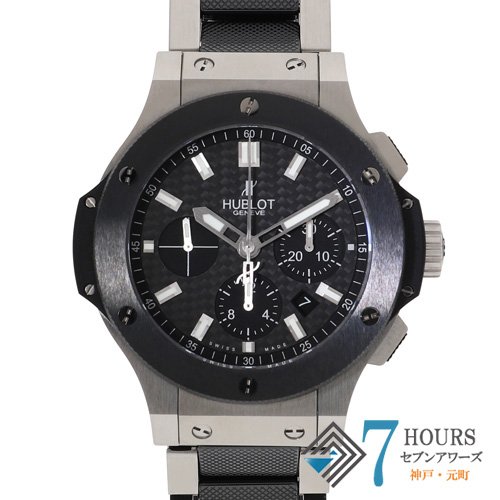 【129387】 HUBLOT ウブロ 301.SM.1770.SM ビッグバン エボリューション クロノグラフ ブラックダイヤル SS/CE 自動巻き ギャランティーカード 純正ボックス