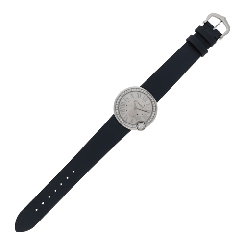 【130098】CARTIER カルティエ W4BL0003 バロンブランドゥ シルバーダイヤル SS/レザー（サテン） クオーツ ギャランティーカード 当店オリジナルボックス 腕時計 時計 WATCH レディース 女性 女【中古】 CARTIER カルティエ W4BL0003 バロンブランドゥ シルバーダイヤル
