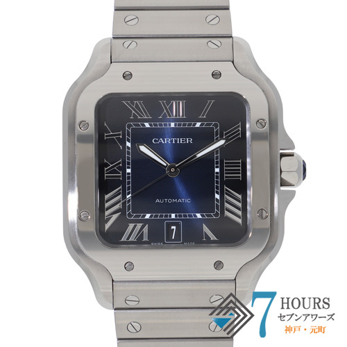 【132281】 CARTIER カルティエ WSSA0030 サントスドゥカルティエ サントスドゥLM ブルーローマンダイヤル SS 自動巻き ギャランティーカード 純正ボックス