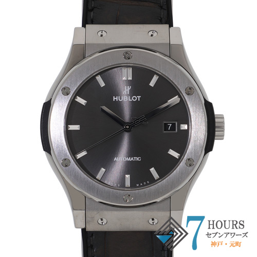 【135474】 HUBLOT ウブロ 542.NX.7071.LR クラシック・フュージョン グレーダイヤル TI/ラバー 自動巻き ギャランティーカード 純正ボックス