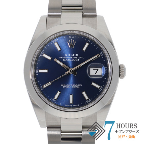 【140006】 ROLEX ロレックス 126300 デイトジャスト 41 ブルーダイヤル ランダム番 SS 自動巻き ギャランティーカード 当店オリジナルボックス