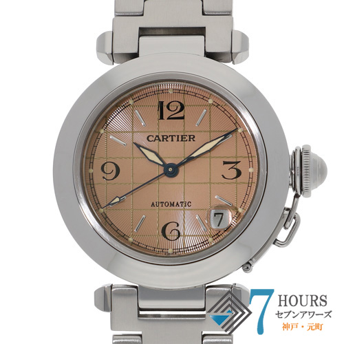 【141282】 CARTIER カルティエ W31024M7 パシャC デイト オレンジダイヤル SS 自動巻き ギャランティーカード 純正ボックス