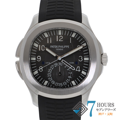 【142760】 PATEK PHILIPPE パテックフィリップ 5164A-001 アクアノートトラベルタイム ブラックダイヤル SS/ラバー 自動巻き ギャランティーカード 純正ボックス