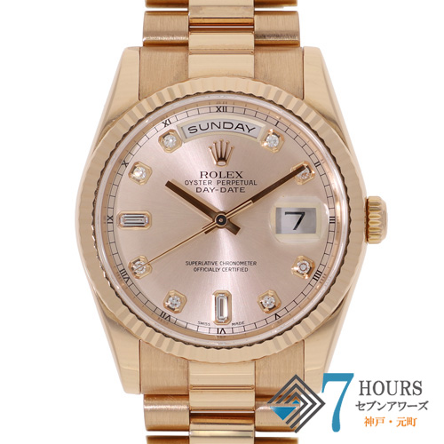 【143345】 ROLEX ロレックス 118235 デイデイト 36 サンダストダイヤル P番 PG 自動巻き 当店オリジナルボックス